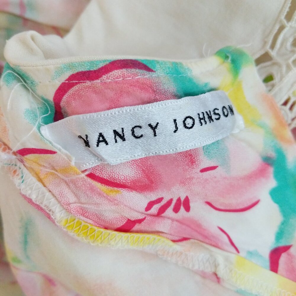 Vintage 80s Tropical Cottagecore Nancy Johnson dress size small - Picture 7 of 8